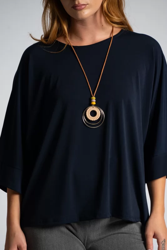 Blouse 3/4 Sleeves Necklace