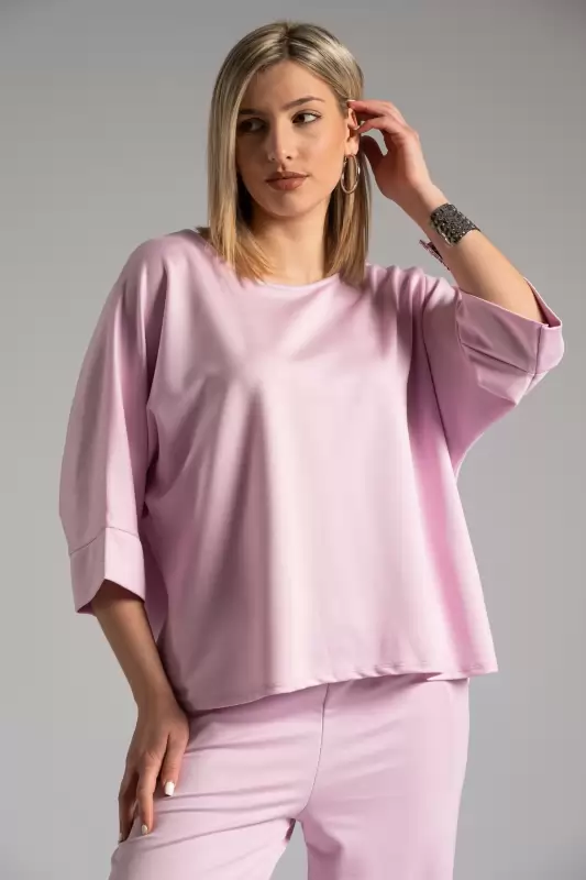 Blouse 3/4 Sleeves Batwing Sleeves