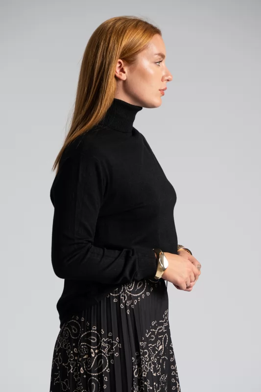 Blouse Basic Knitted Turtleneck