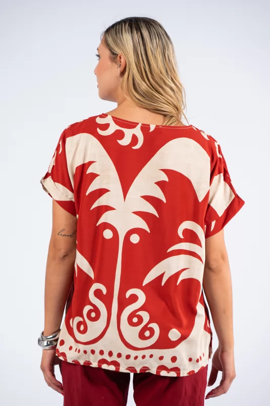 Blouse Palm Sand-Red