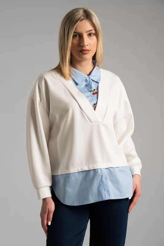 Blouse with collar Pins