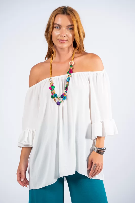 Blouse Necklace White