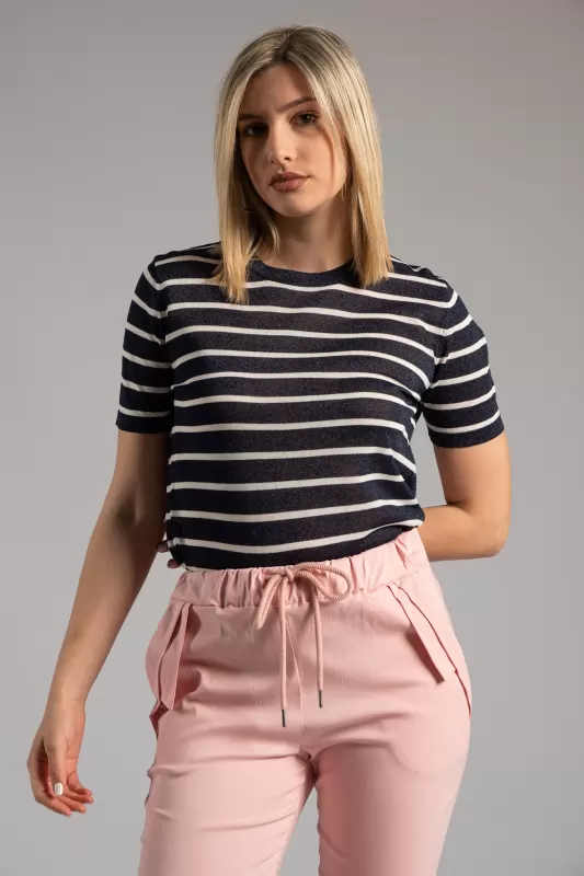 Blouse Short Sleeve Striped