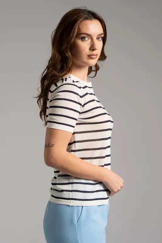 Blouse Short Sleeve Striped