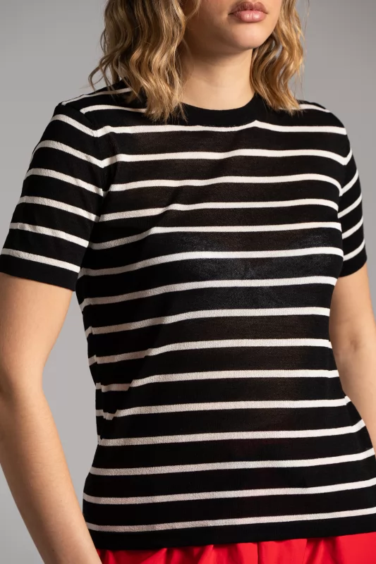 Blouse Short Sleeve Striped