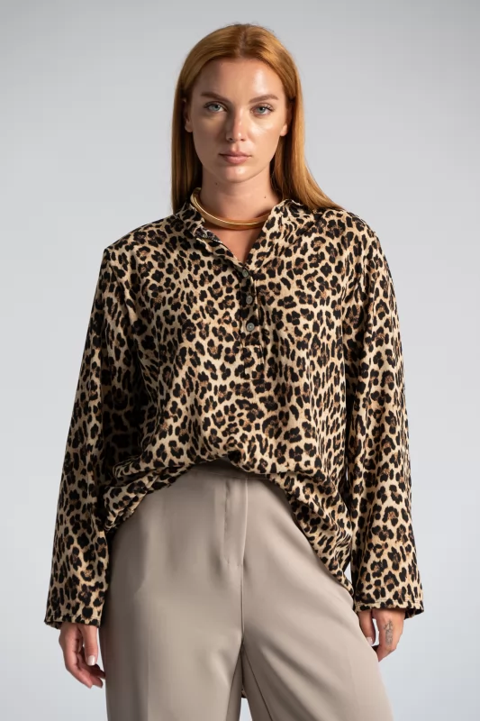 Blouse Buttons Animal Print