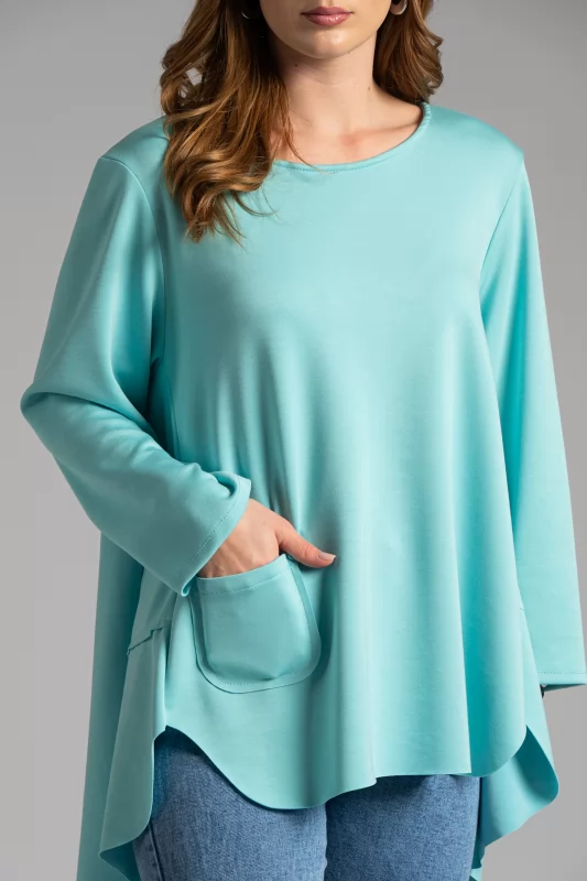 Blouse Solid Color Pocket