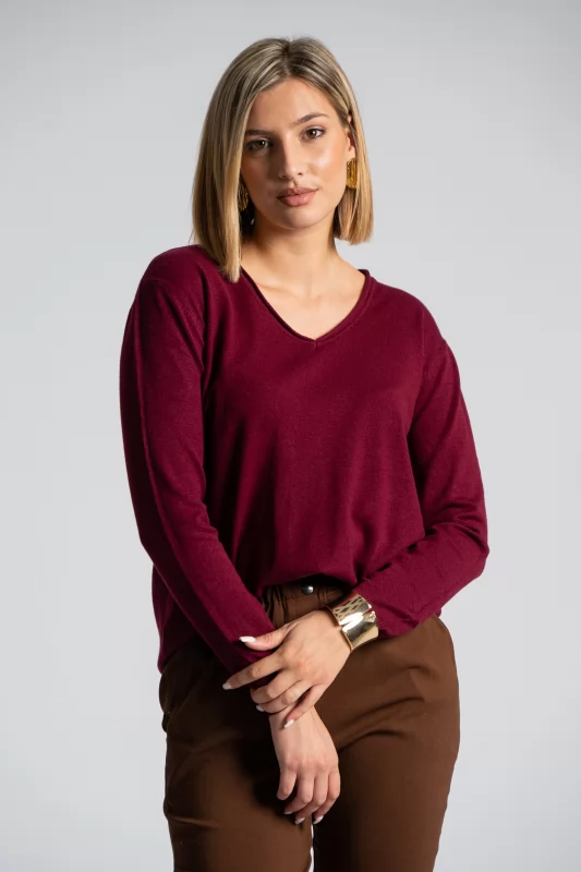 Blouse knitted Rib Finish