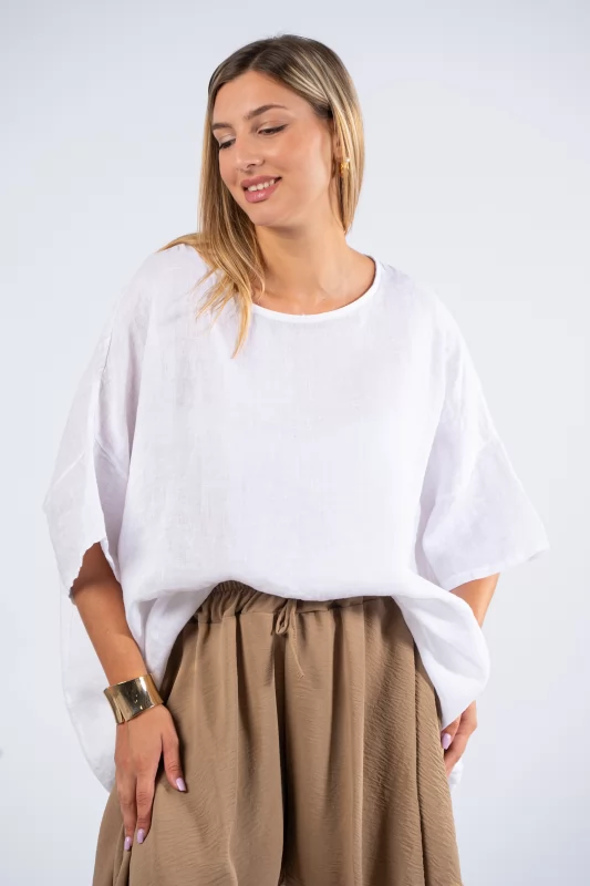 Blouse Over Linen White