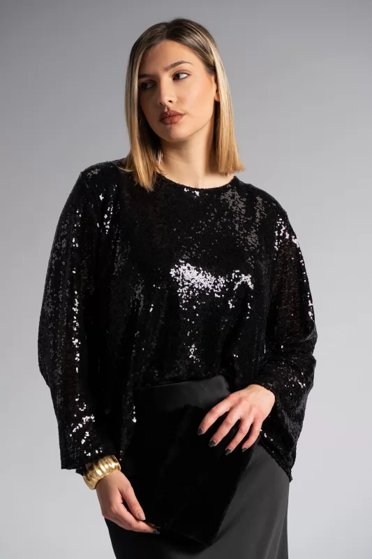 Blouse Sequins Bow