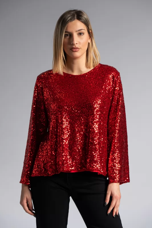 Blouse Sequins Bow