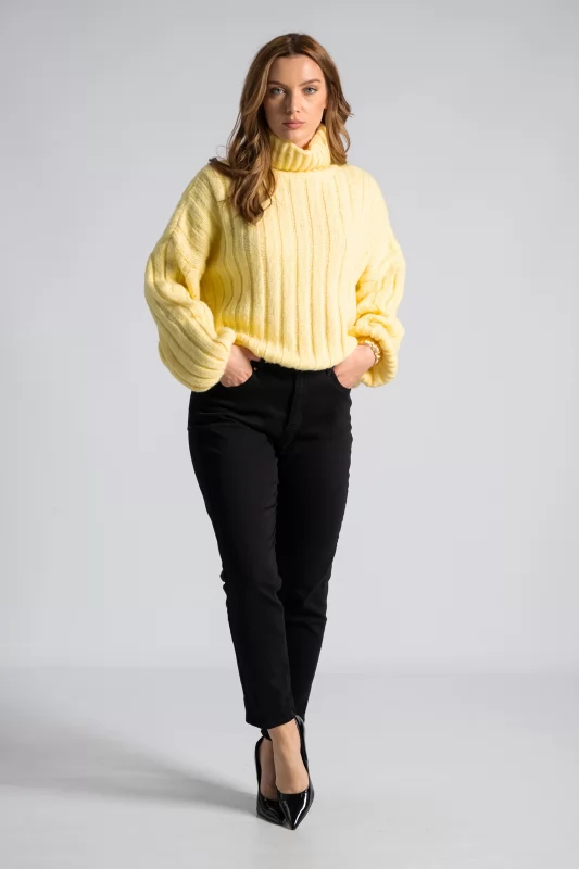 Blouse Knitted Turtleneck Melange