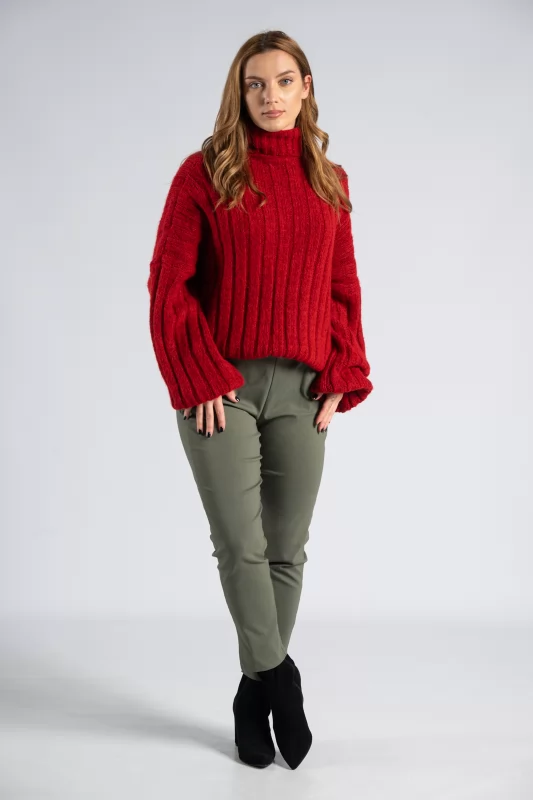 Blouse Knitted Turtleneck Melange