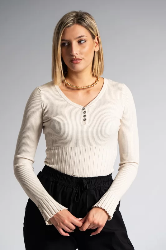 Blouse Rib Pleated Finish