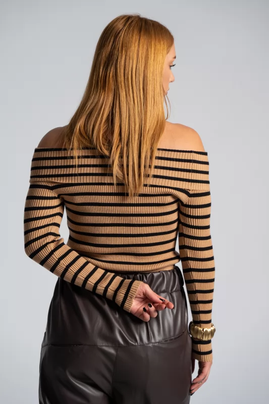 Μπλούζα Ρίγες Off Shoulder