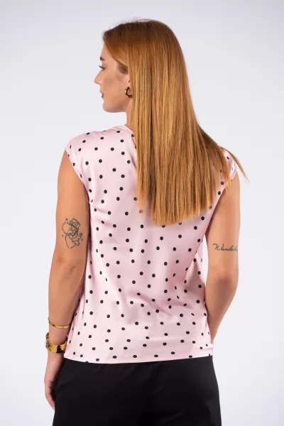 Blouse V Polka Dots Pink