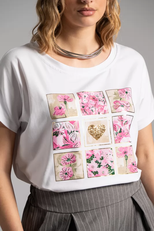 Blouse Cotton Pink Flowers