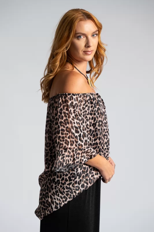 Blouse Gold Thread Leopar