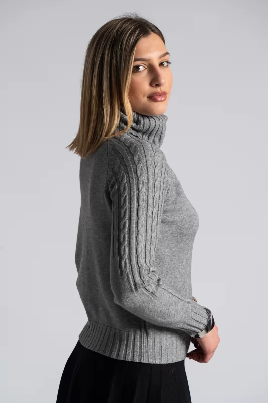 Blouse turtleneck Embossed  sleeves 