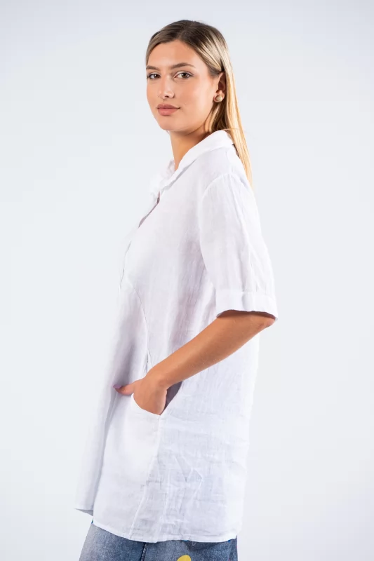 Blouse-Dress Lino White