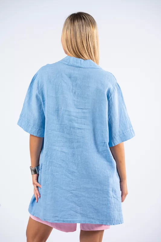 Blouse-Dress Lino Light Blue