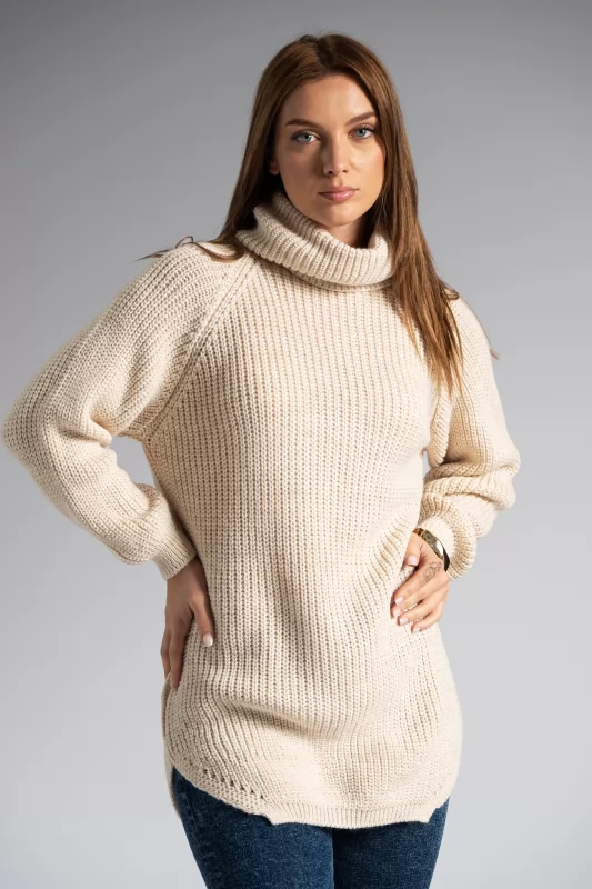 Knitted Blousedress Turtleneck 