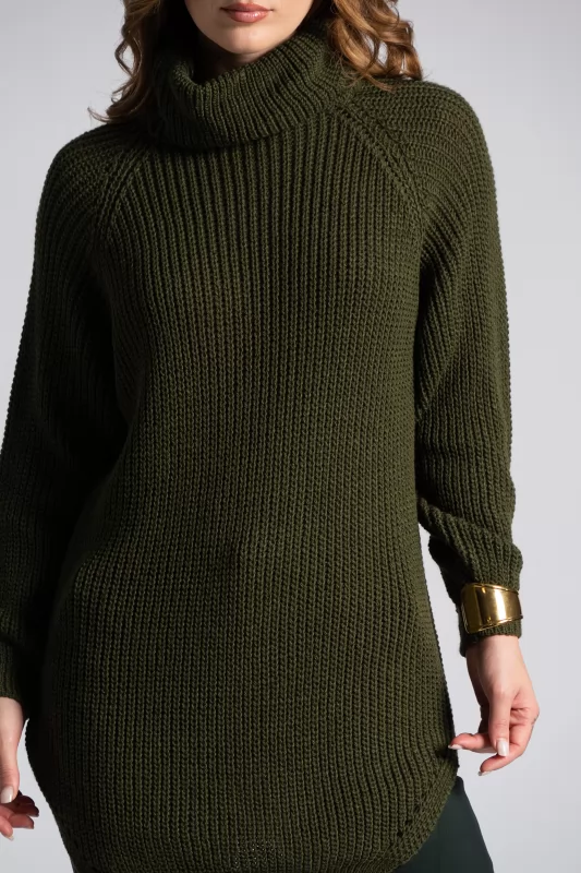 Knitted Blousedress Turtleneck 