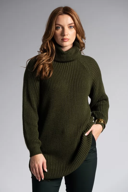 Knitted Blousedress Turtleneck 