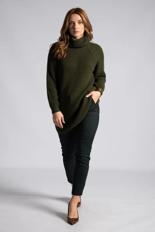 Knitted Blousedress Turtleneck 