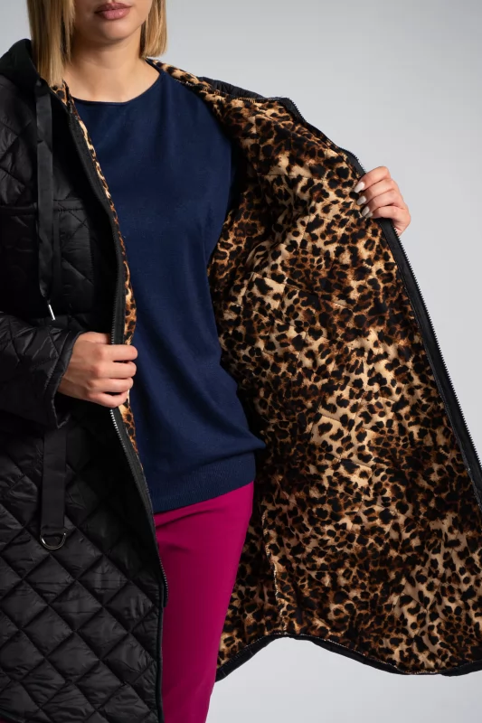 Quilted Jacket Leopar Print Lining