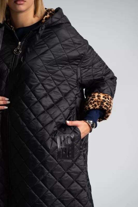 Quilted Jacket Leopar Print Lining