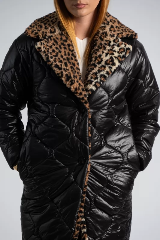 Quilted Jacket Teddy Collar