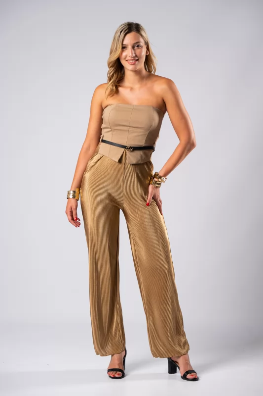 Jumpsuit Pleated Caramel