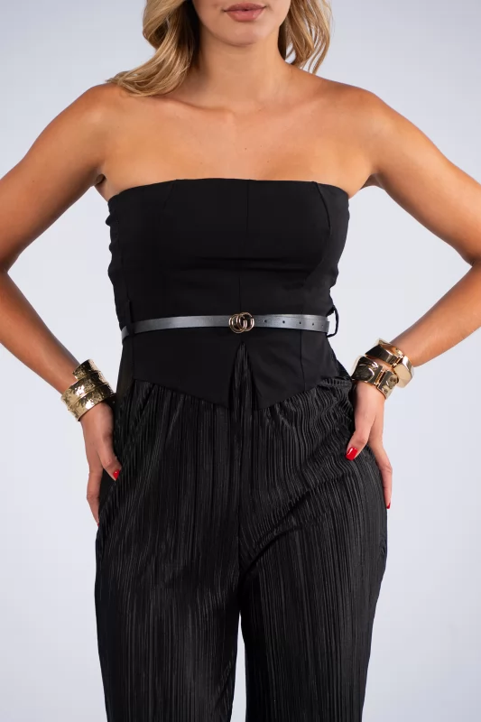 Pleated Jumpsuit Black