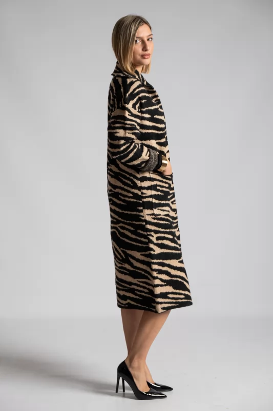 Coat-Cardigan Maxi Zebra