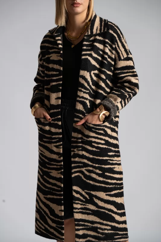 Coat-Cardigan Maxi Zebra