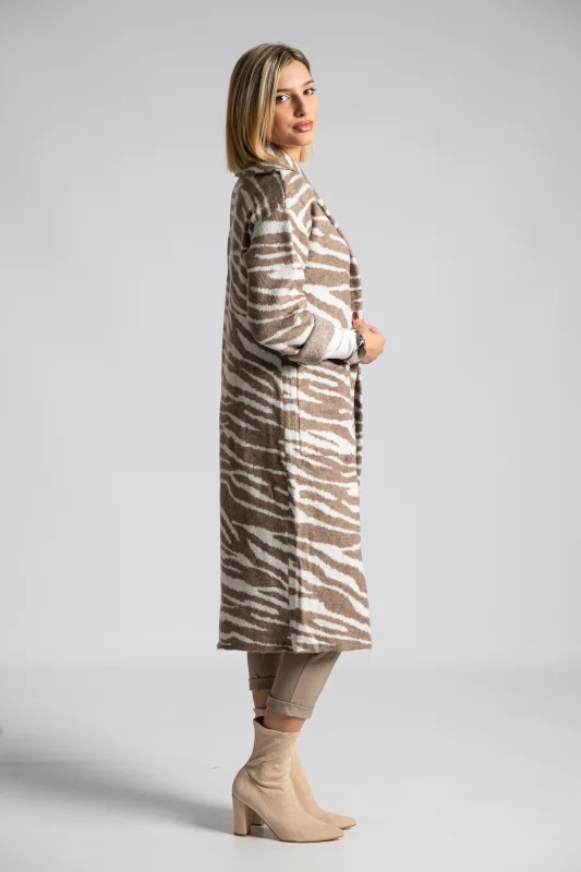 Coat-Cardigan Maxi Zebra