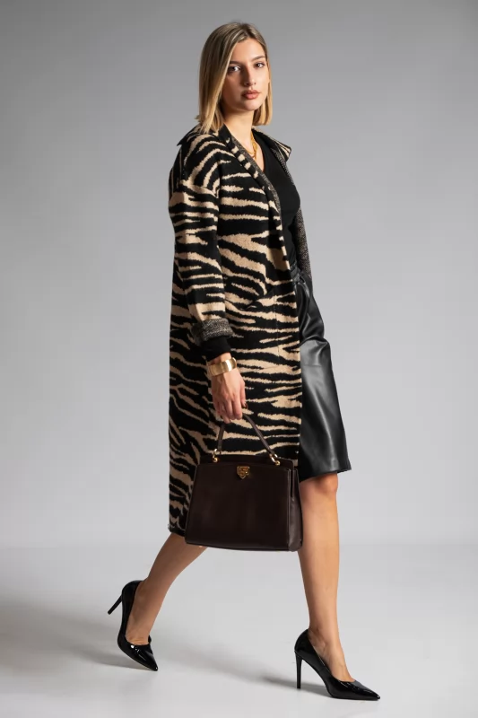 Coat-Cardigan Maxi Zebra