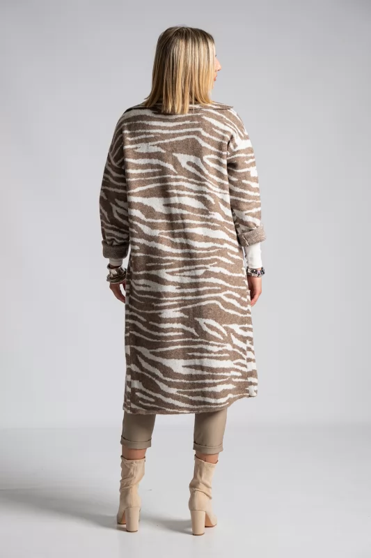 Coat-Cardigan Maxi Zebra