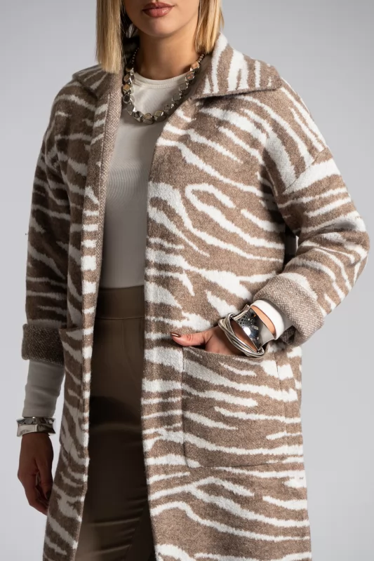 Coat-Cardigan Maxi Zebra