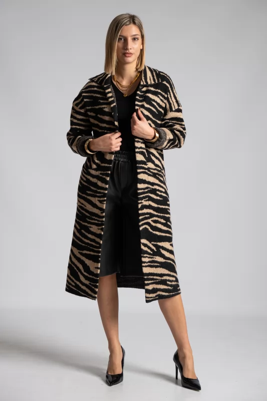 Coat-Cardigan Maxi Zebra