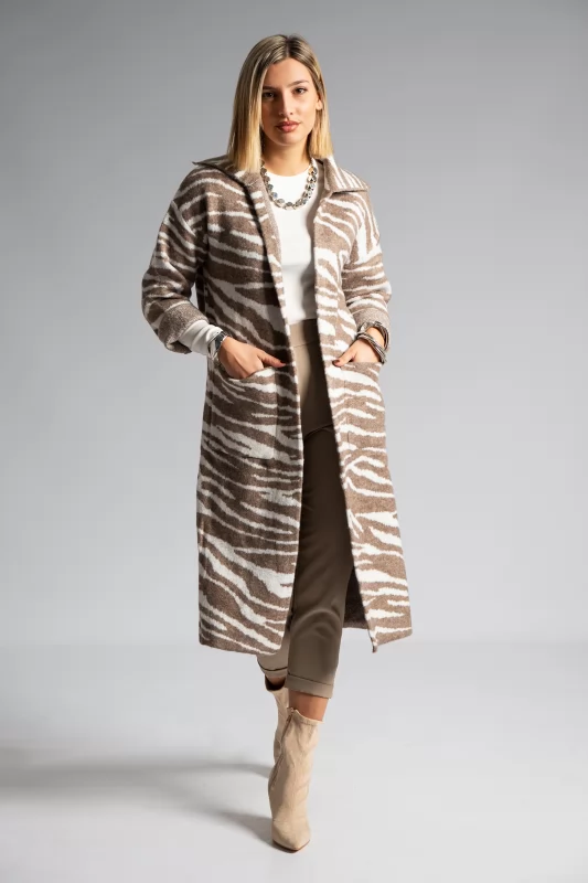 Coat-Cardigan Maxi Zebra