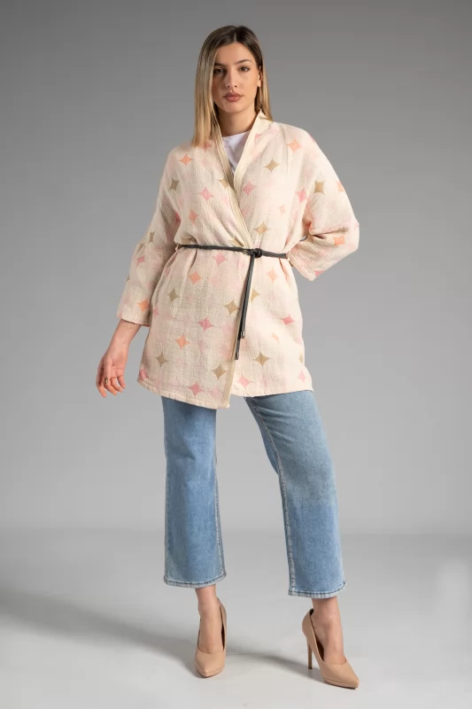 Pant rhombuses pink-beige