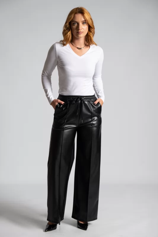 Leatherette Pants Waistband