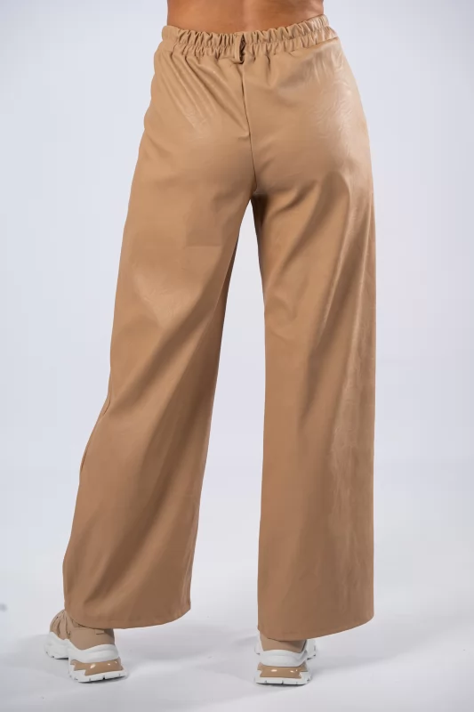 Trousers Leatherette Beige