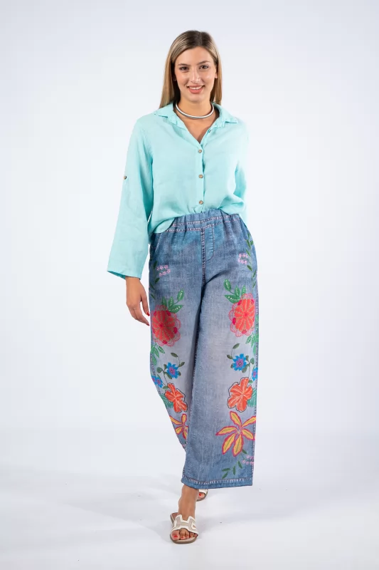 Pants Diane Orange-Denim