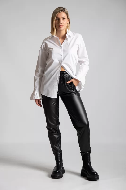 Leatherette Pants High Waist