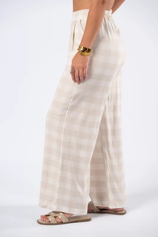 Trousers Plaid Beige