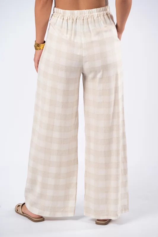 Trousers Plaid Beige