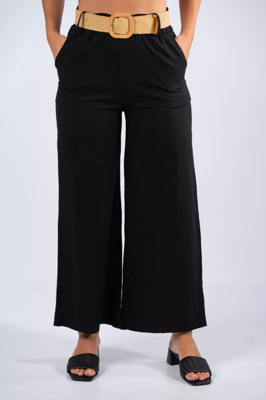 Trousers Paperbag Linen Black